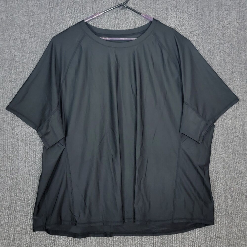 Hodo Crewneck T-Shirt Mens Big and Tall 6X Black Short Sleeve Performance Tee